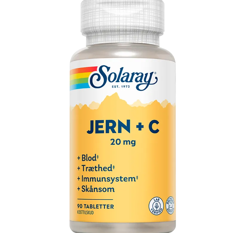 Solaray Jern +C (90 tabletter)