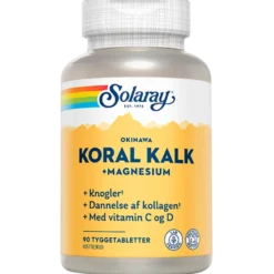 Solaray Koral Kalk + Magnesium (90 Tyggetabletter)