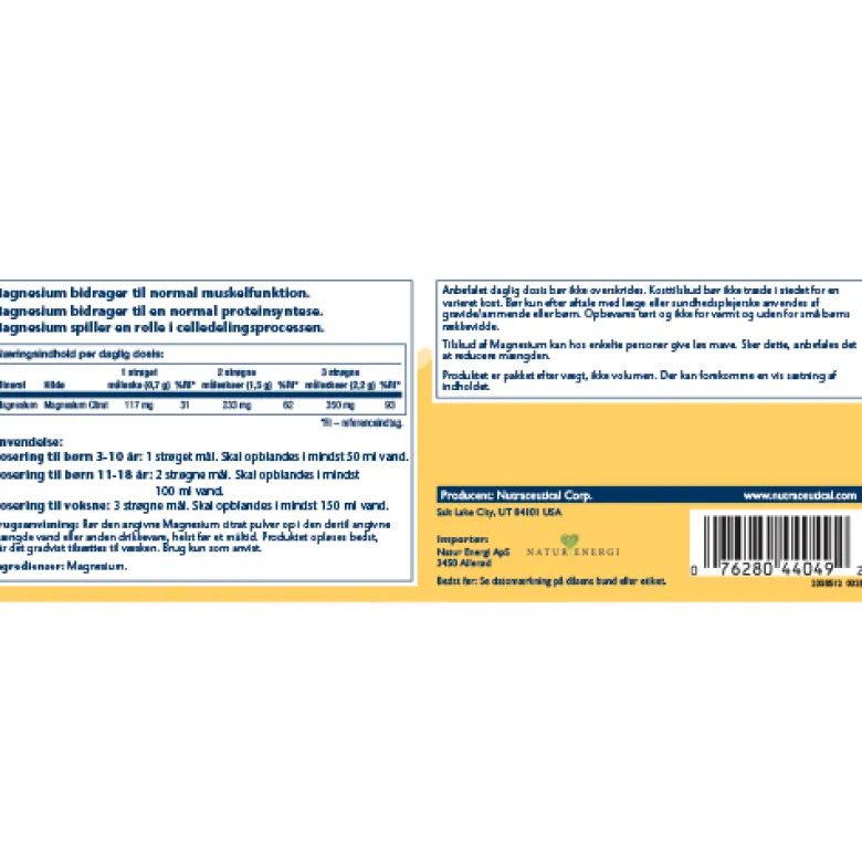 Solaray Magnesium Citrate Pulver (225 g)