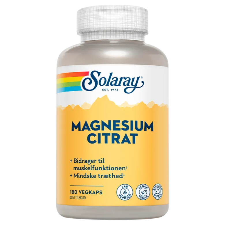 Solaray Magnesium Citrat 250 mg (180 kapsler)