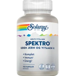 Solaray Multivitamin Spektro Uden Jern & Vitamin K (100 kaps)