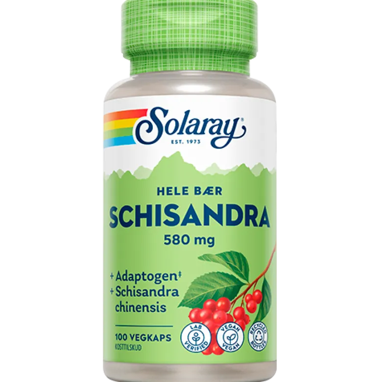 Solaray Schizandra 580 mg (100 kapsler)