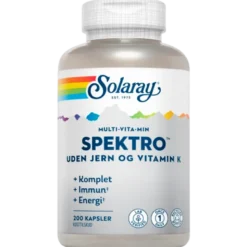 Solaray Spektro Multi-Vita-Min Uden Jern & Vitamin K (200 kaps)
