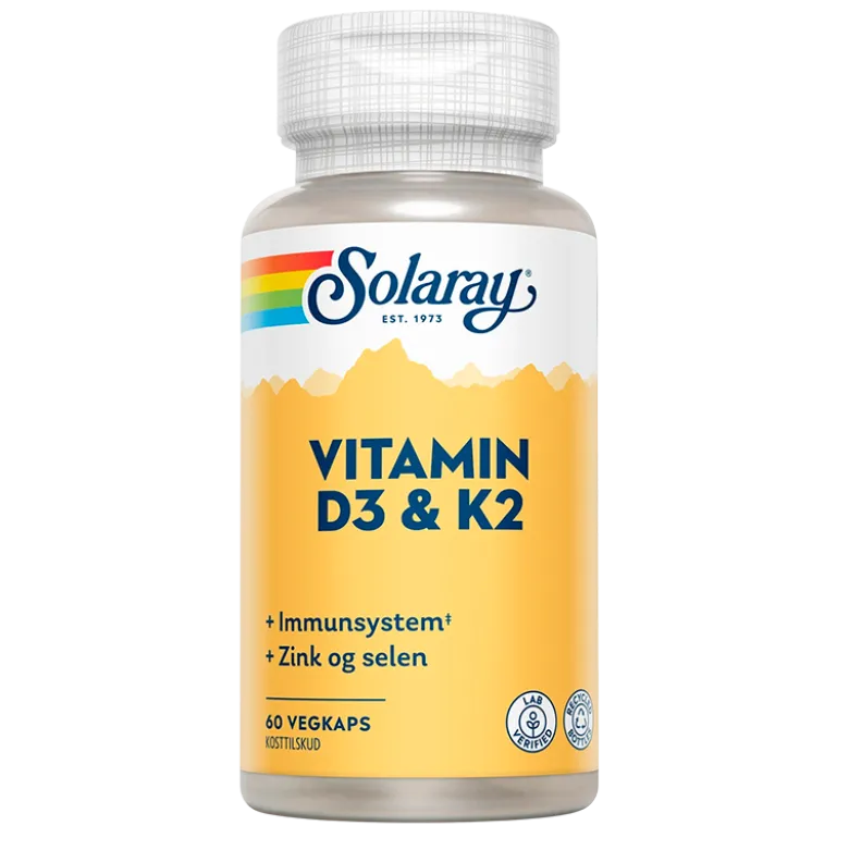 Solaray Vitamin D3 & K2 (60 kaps)