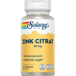 Solaray Zink Citrat 20 mg (60 kapsler)
