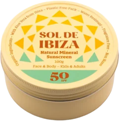 Sol De Ibiza Face & Body Tin Natural Mineral Protect Sunscreen SPF50 (35 g)