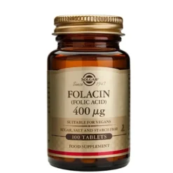 Solgar Folinsyre (Folacin) 400 mcg (100 tabletter)