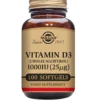Solgar Vitamin D3 25 mcg (100 softgels)