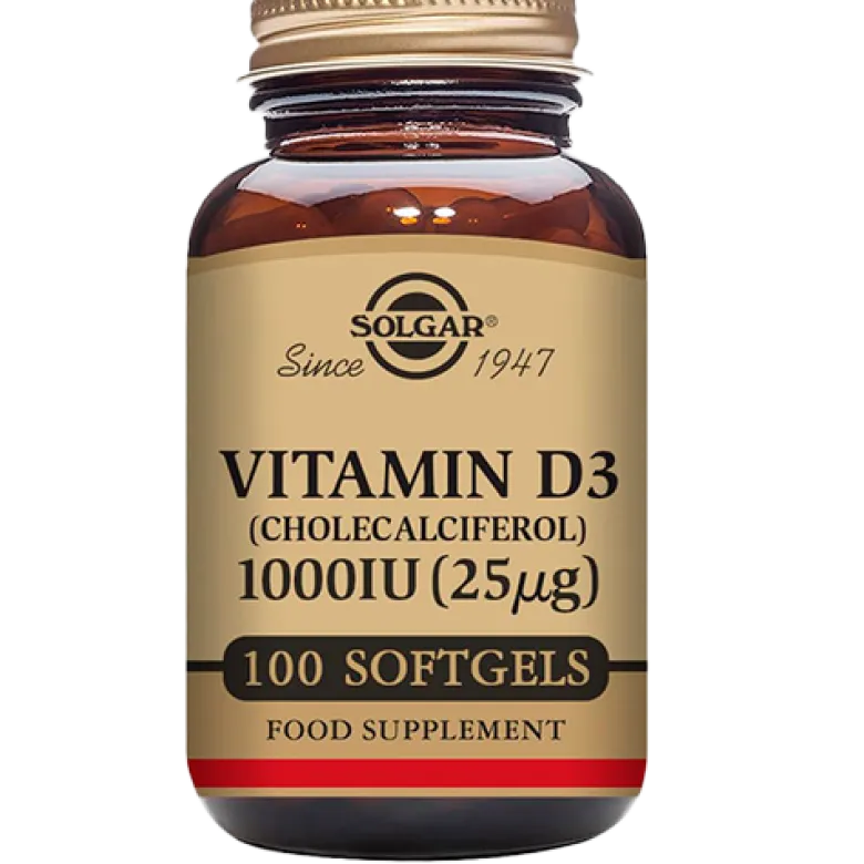 Solgar Vitamin D3 25 mcg (100 softgels)