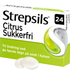 Strepsils Citrus Sukkerfri Sugetabletter 0,6+1,2 mg (24 stk)