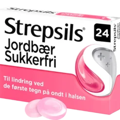 Strepsils Jordbær Sugetabletter Sukkerfri (24 stk)