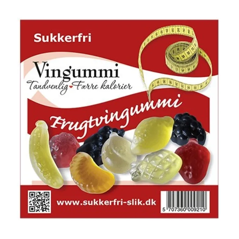 Sukkerfri Frugtvingummi (80 g)