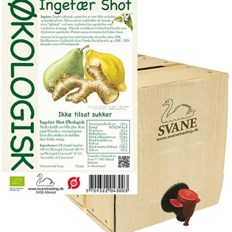 Svane Ingefær shot m pære & citron Ø BiB 3000 ml.