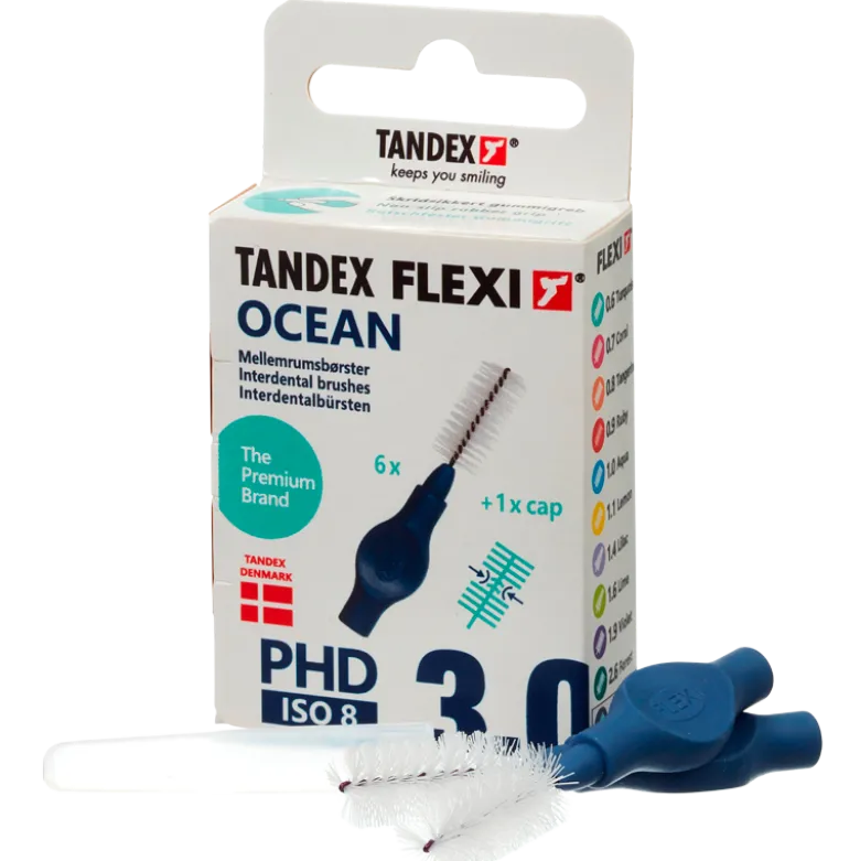 TANDEX Flexi Mellemrumsbørste Ocean PHD 3.0/ISO 8 (6 stk)