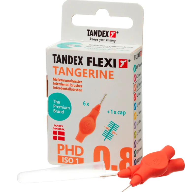 TANDEX Flexi Mellemrumsbørste Tangerine PHD 0.8/ISO 1 (6 stk)