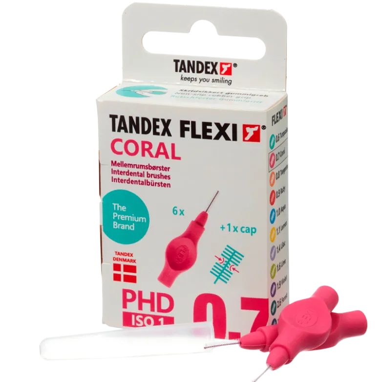 TANDEX Flexi Mellemrumsbørste Coral PHD 0.7/ISO 1 (6 stk)