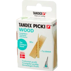 TANDEX Picki Mellemrumsbørste Wood Birk Trekantet (80 stk)