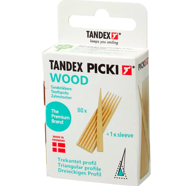 TANDEX Picki Mellemrumsbørste Wood Birk Trekantet (80 stk)