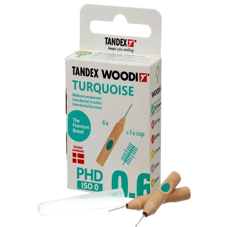 Tandex Woodi Mellemrumsbørster Turquoise (6 stk)