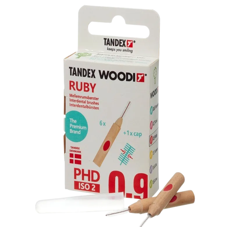 Tandex Woodi Mellemrumsbørster Ruby (6 stk)