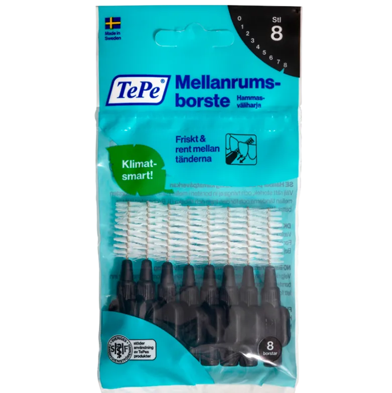 TePe Mellemrumsbørste Sort (8 stk)