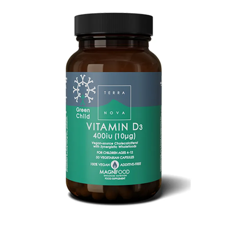 Terranova Green Child vitamin D3 10 ug (50 kap)
