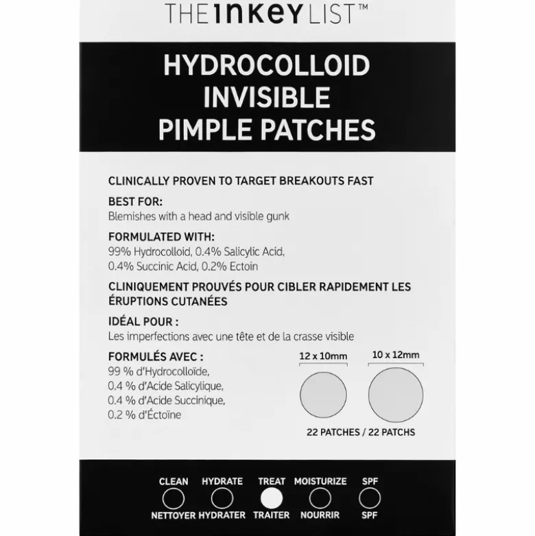 The INKEY List Hydrocolloid Invisible Pimple Patches (22 stk)