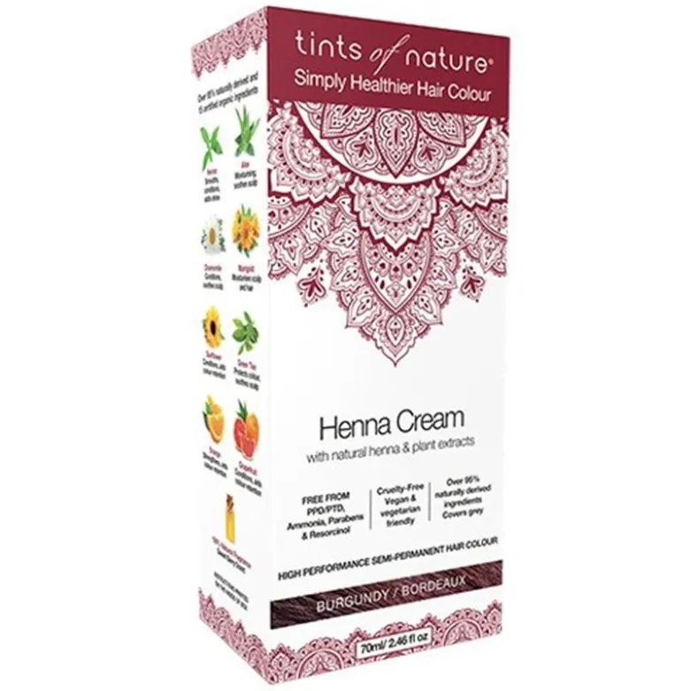 Tints of Nature - Hårfarve Henna Creme Burgundy (70 ml)