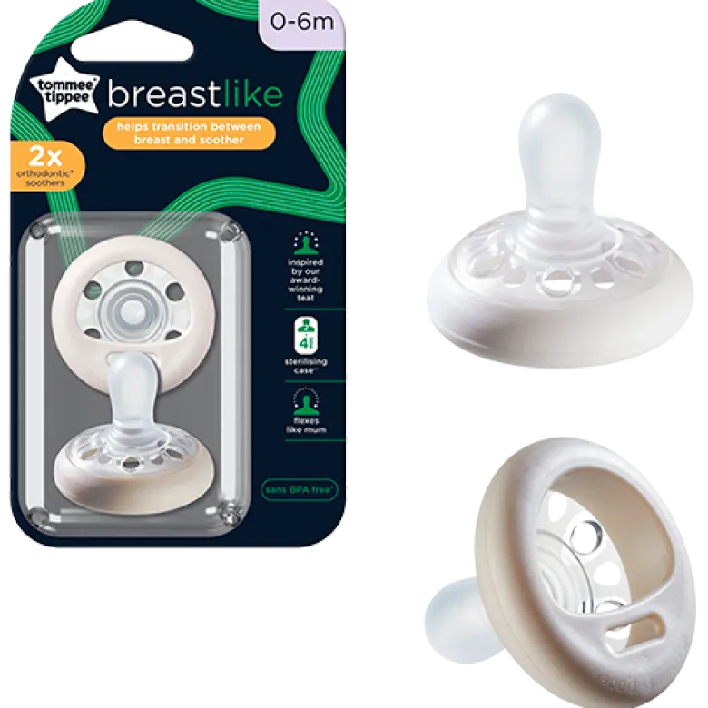 Tommee Tippee Breast Like Sutter 0-6 Mdr. (2 stk)