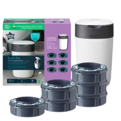 Tommee Tippee Sangenic Twist& Click Blespand Hvid + Refill (1 stk + 6 stk)