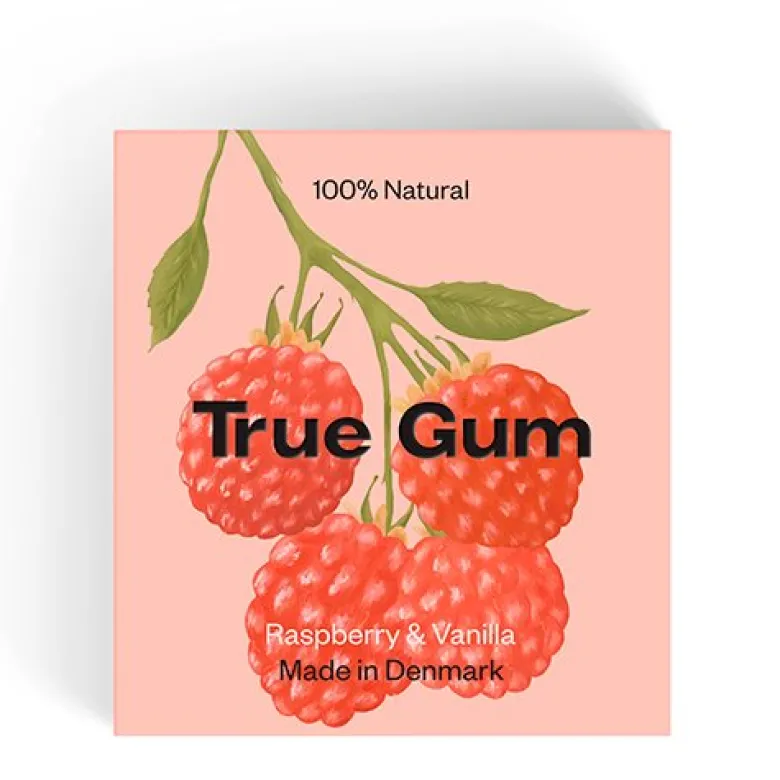 True Gum Tyggegummi Raspberry & Vanilla (21 g)