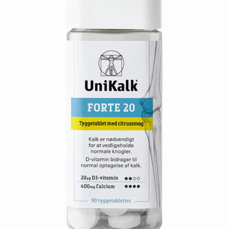 Unikalk Forte 20 Tyggetablet (90 stk)