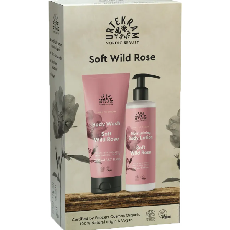 Urtekram Gaveæske Soft Wild Rose Body Lotion & Body Wash (1 stk)