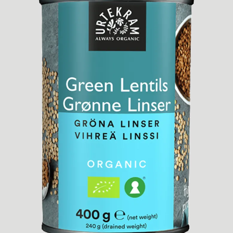 Urtekram Linser grønne i dåse Ø (400 g)