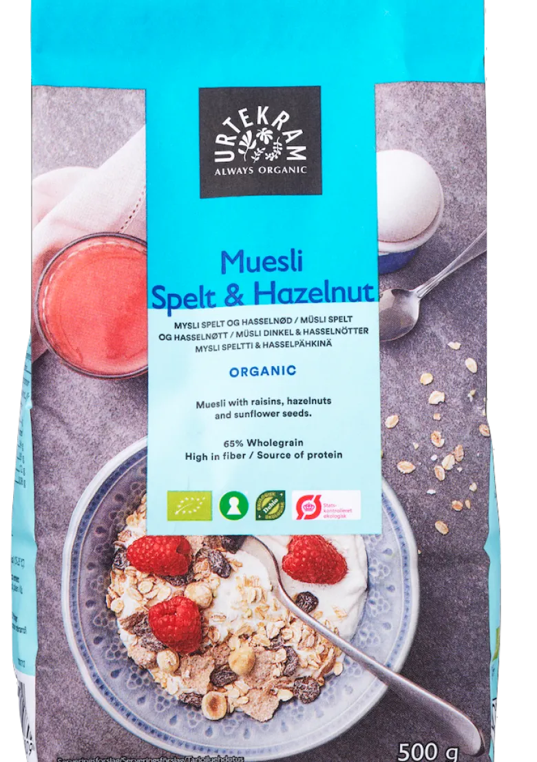 Urtekram Muesli Spelt & Hasselnød Ø (500 g)