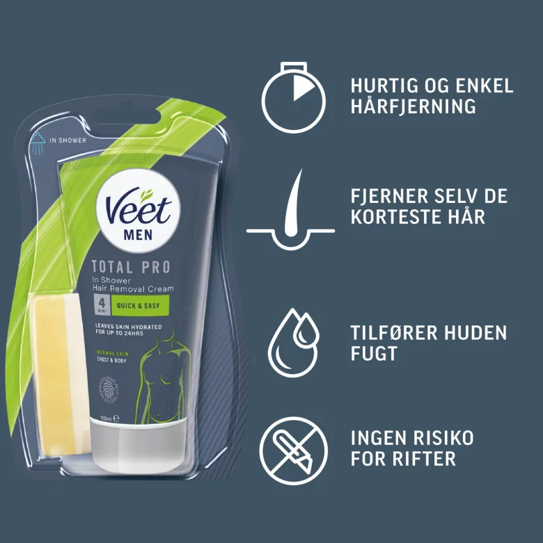 Veet Hårfjerning Hårfjerningscreme til mænd One size (150 ml)