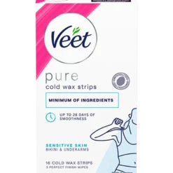 Veet Pure Sensitive Bikini & Underarms Strips (16 stk)