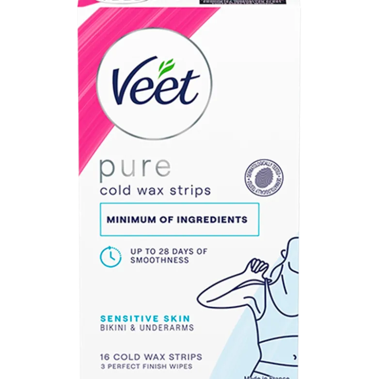 Veet Pure Sensitive Bikini & Underarms Strips (16 stk)