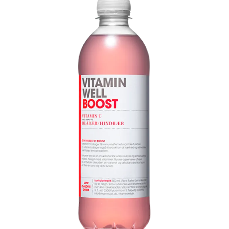 Vitamin Well Boost Hindbær Blåbær (500 ml)