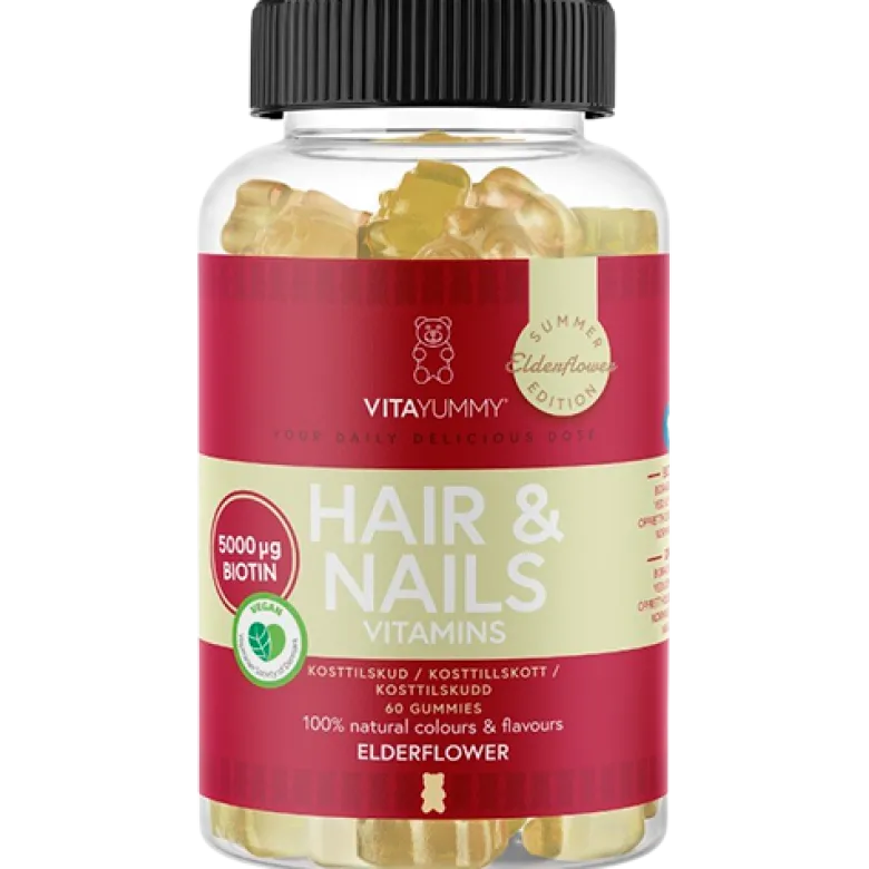 VitaYummy Hair & Nails Elderflower (60 stk)