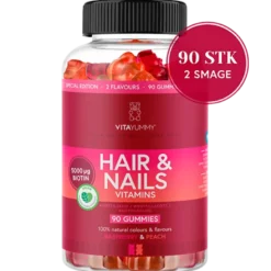 VitaYummy Hair & Nails Mixed - Raspberry & Peach (90 stk)