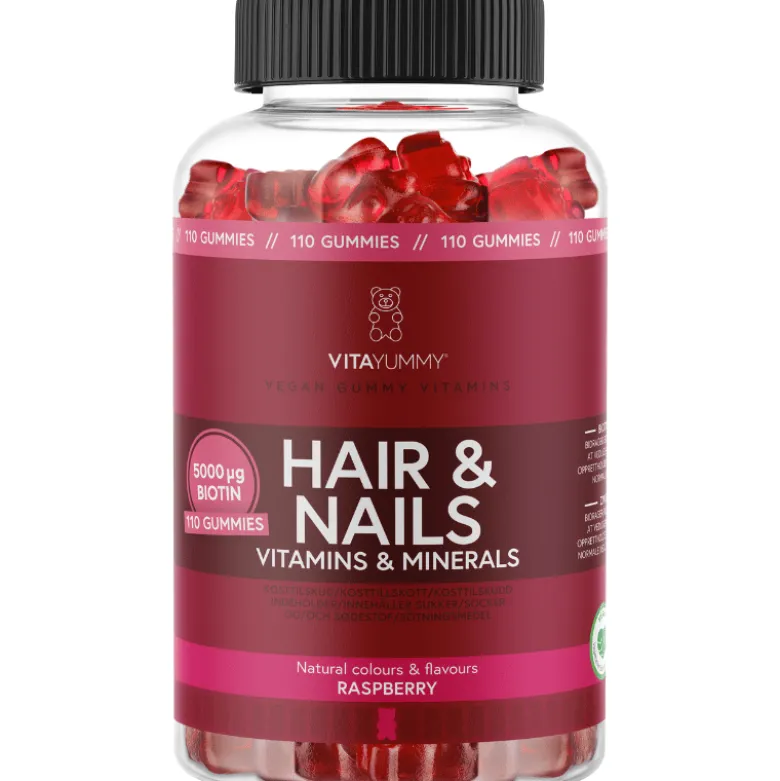 VitaYummy Hair & Nails Raspberry (110 stk)
