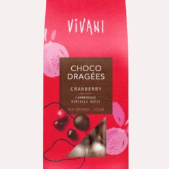 Vivani Choco Dragee Tranebær Ø (75 g)