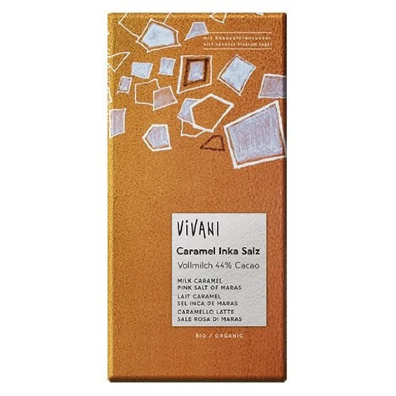 Vivani Chokolade Lys med Karamel og Inka Salt Ø (80 g)