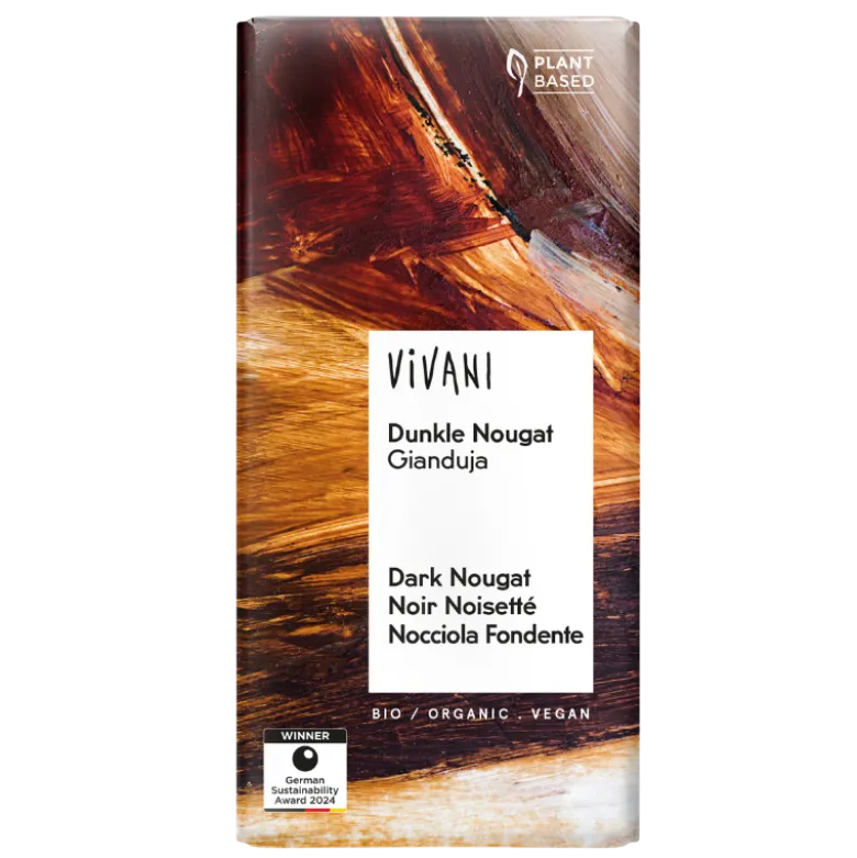Vivani Chokolade Mørk Nougat Ø (80 g)