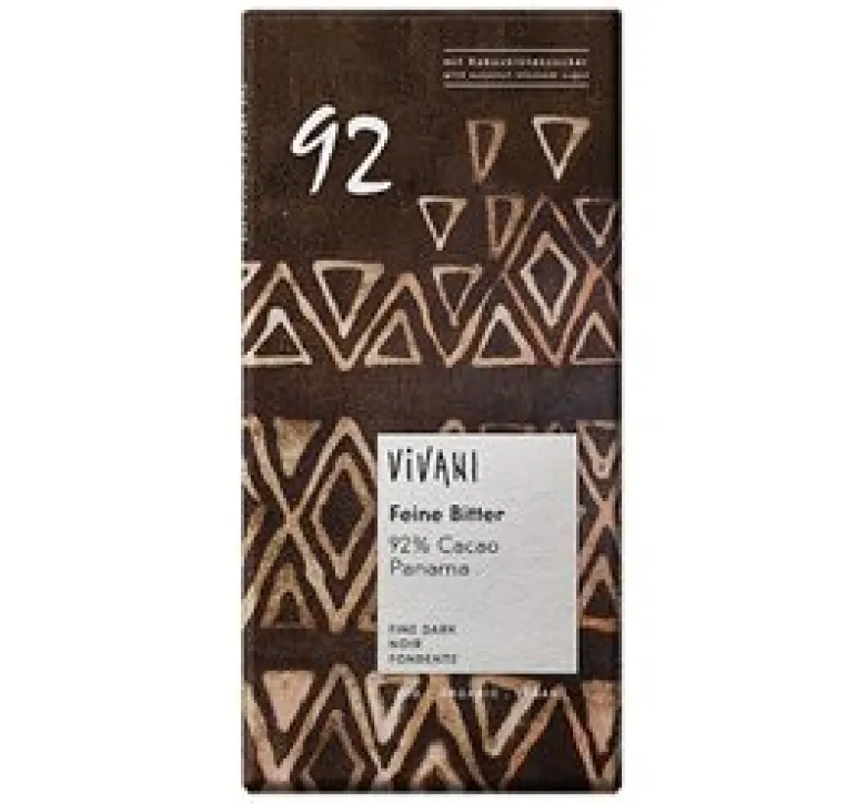 Vivani Ekstra Mørk Chokolade 92% Kakao Ø (80 gr)