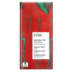 Vivani Mørk Chokolade med Chili Ø (80 g)