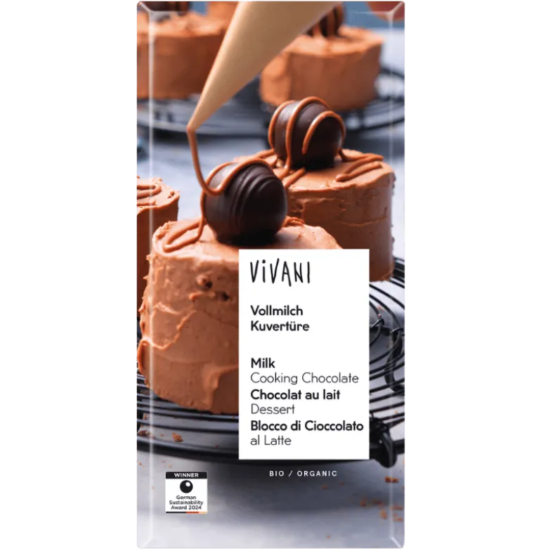 Vivani Overtrækschokolade Lys Ø (150 g)