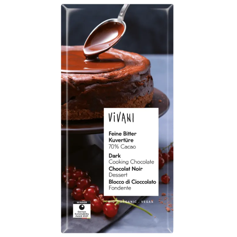 Vivani Overtrækschokolade Mørk Ø (150 g)