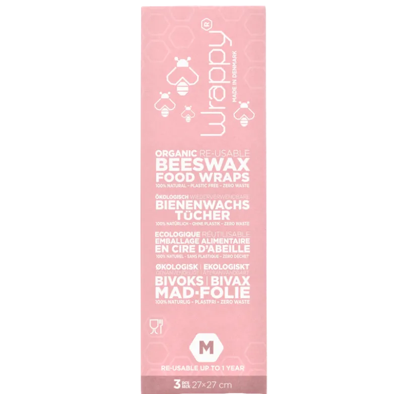 Wrappy Genanvendeligt Bivoks Madindpakning Ø 27x27 cm (3 stk)